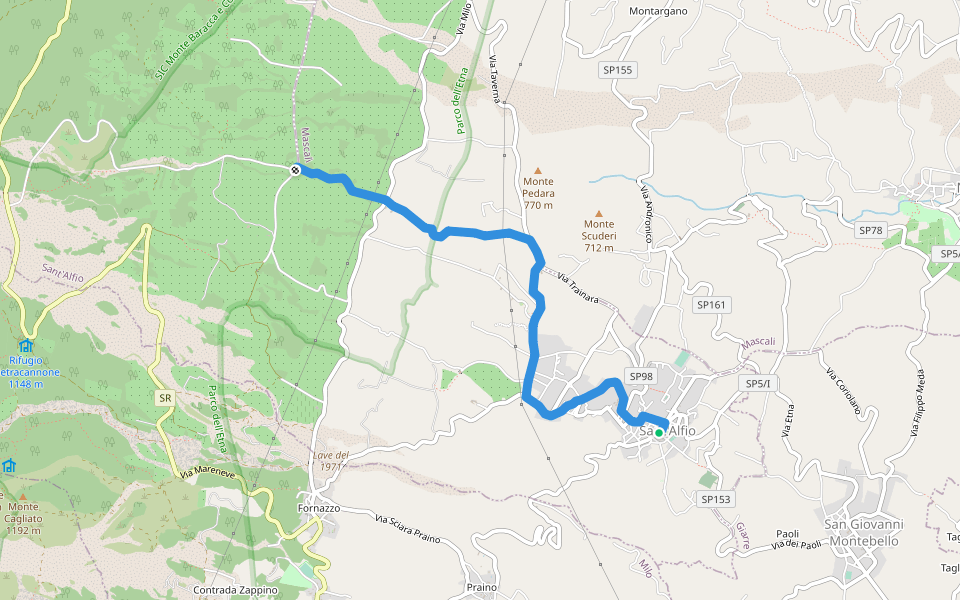 Sant'Alfio - Sentiero 731 walking route map in Sant'Alfio