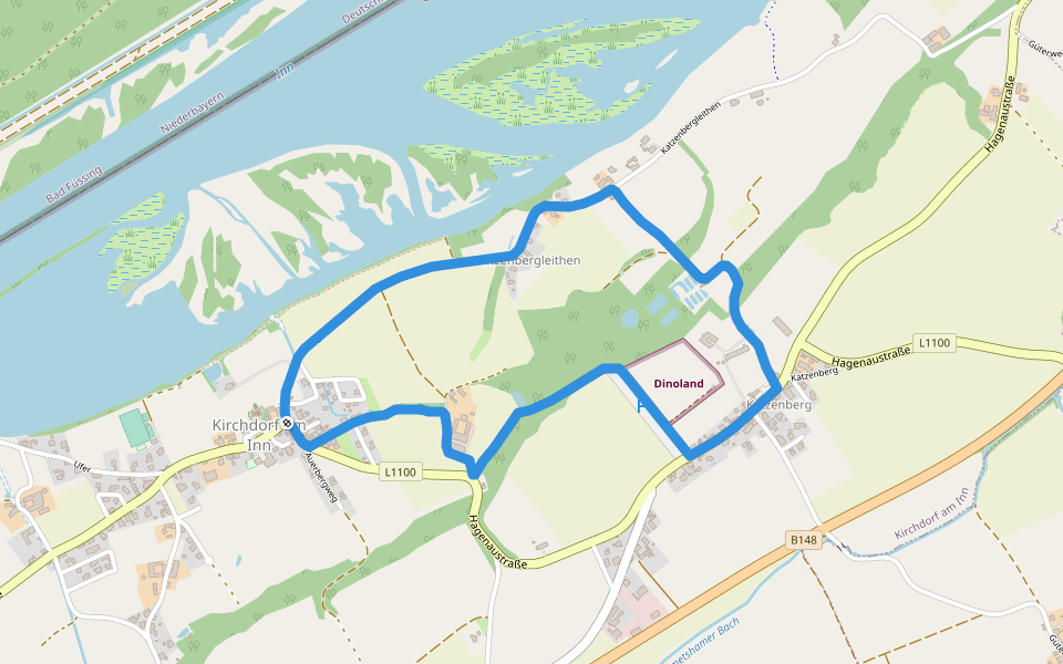 Schlosswanderweg walking route map in Kirchdorf am Inn