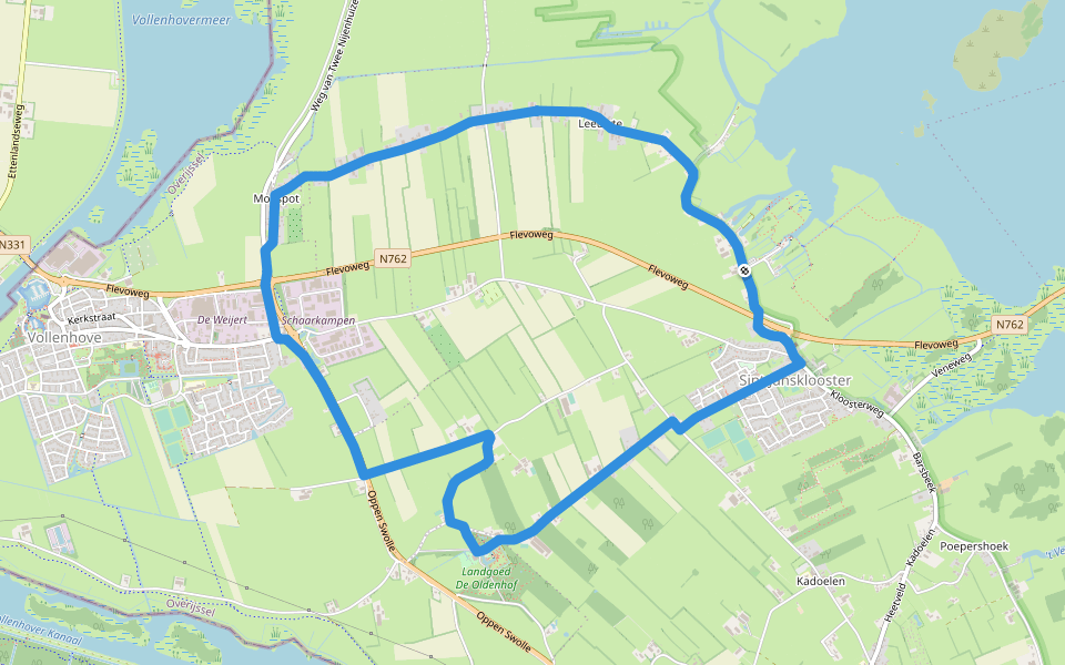 WNW WaterReijk - St Jansklooster - oranje route walking route map in Sint Jansklooster