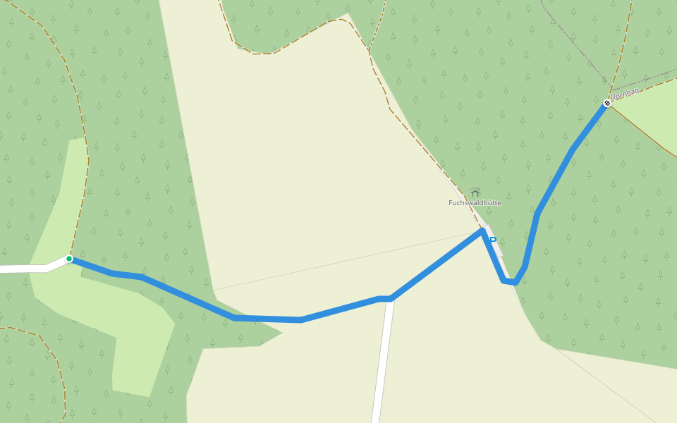 Heiligenhalde-Hübertushütte walking route map in Dornhan