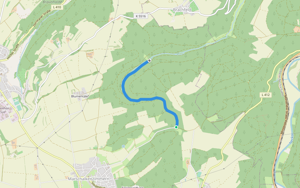 Dobeltal Fischweiher-Heiligenhalde walking route map in Dornhan