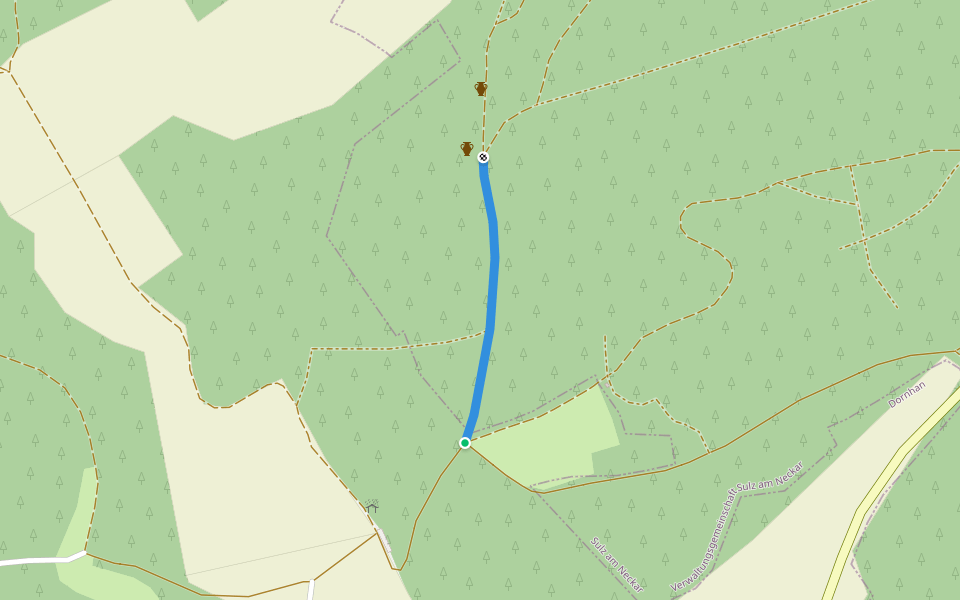 Hubertushütte-Keltische Viereckschanze walking route map in Dornhan