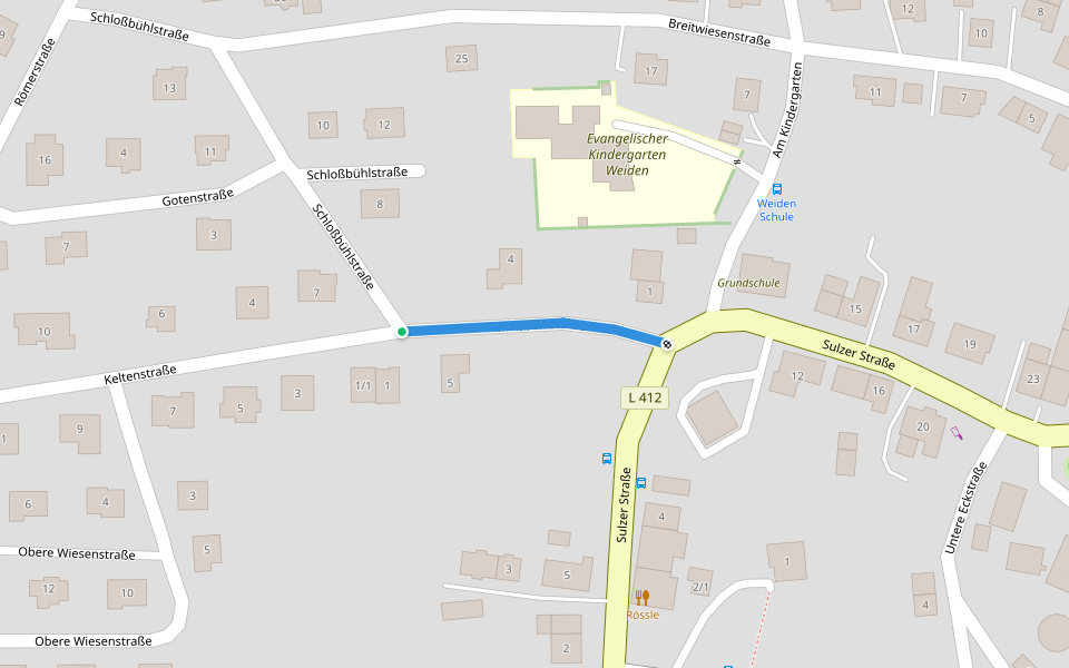 Weiden Schulhaus- walking route map in Dornhan