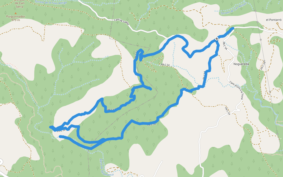 Sant Salvador de Bellver walking route map in Orís