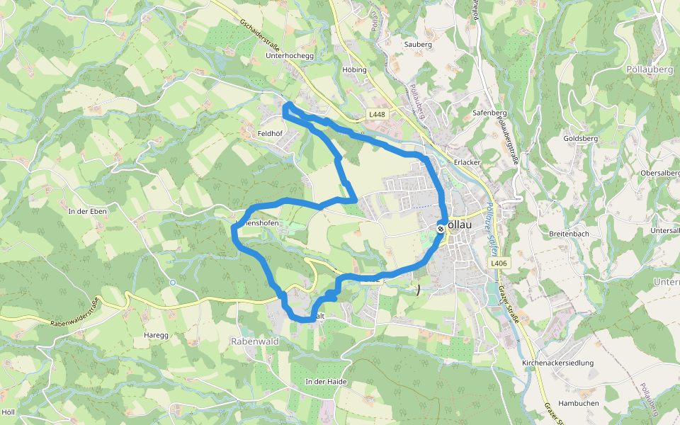 Naturpark Erlebnisrundweg walking route map in Pöllau bei Hartberg