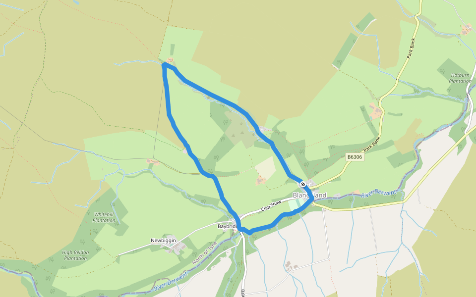 Blanchland Geotrail walking route map in Blanchland