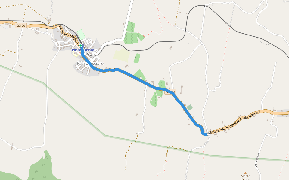 da Stazione FCE Passopisciarp al SentieroItalia walking route map in Passopisciaro