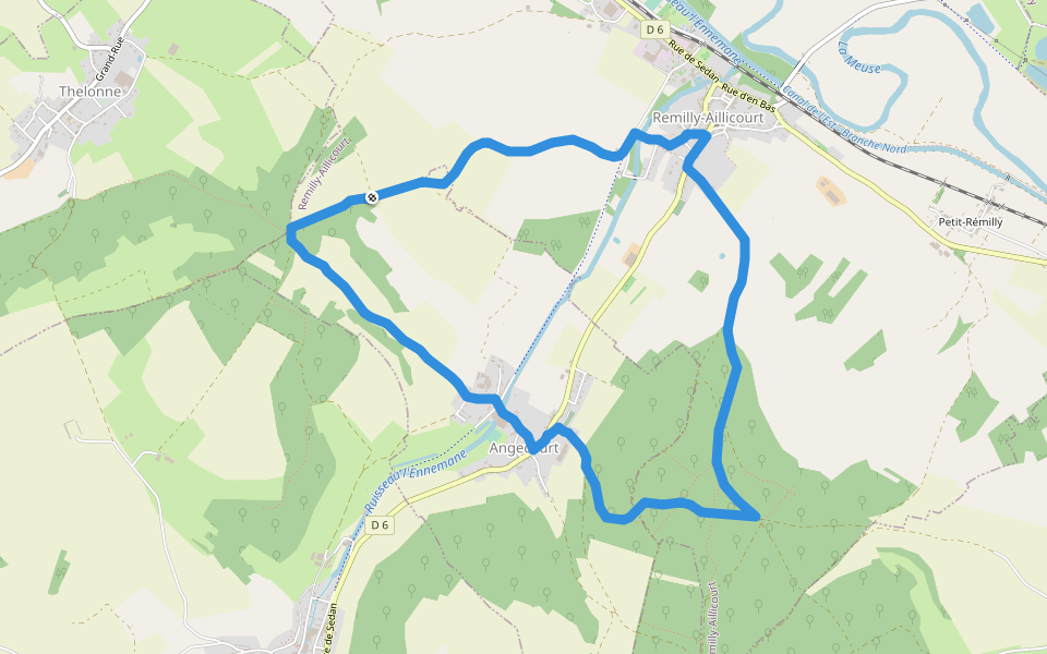 Sentier n°24 walking route map in Remilly-Aillicourt
