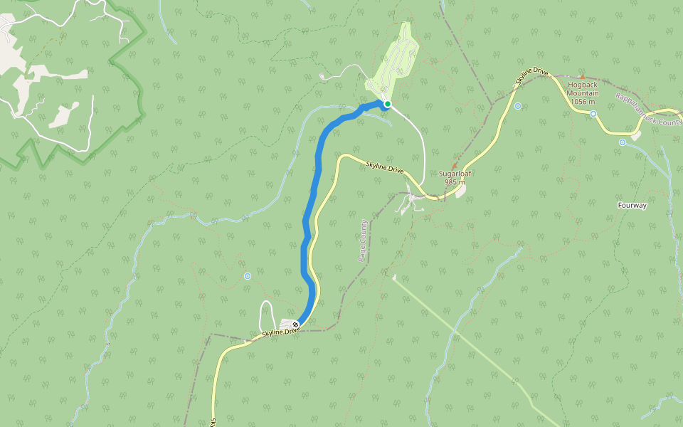 Elkwallow Trail walking route map in Rileyville