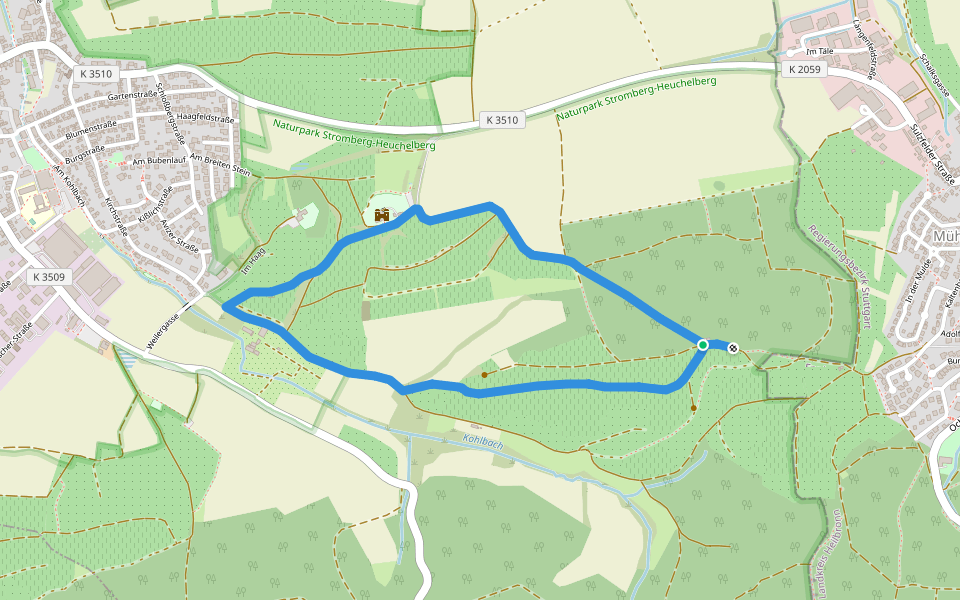 Trockenmauer-Weg walking route map in Sulzfeld