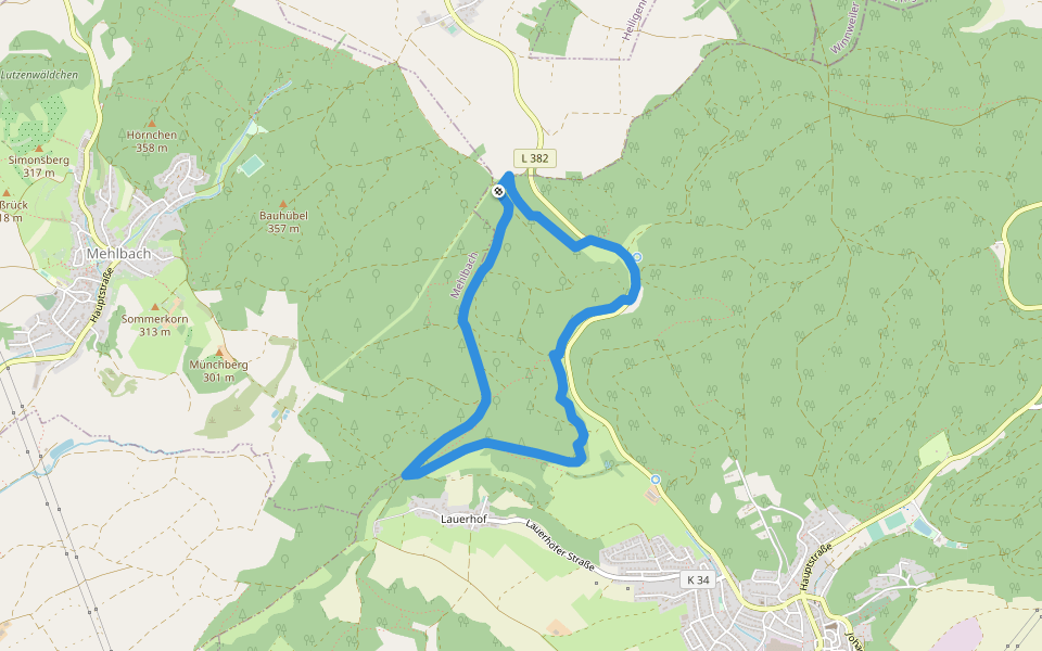 Parkplatz Rundweg P2 walking route map in Otterberg