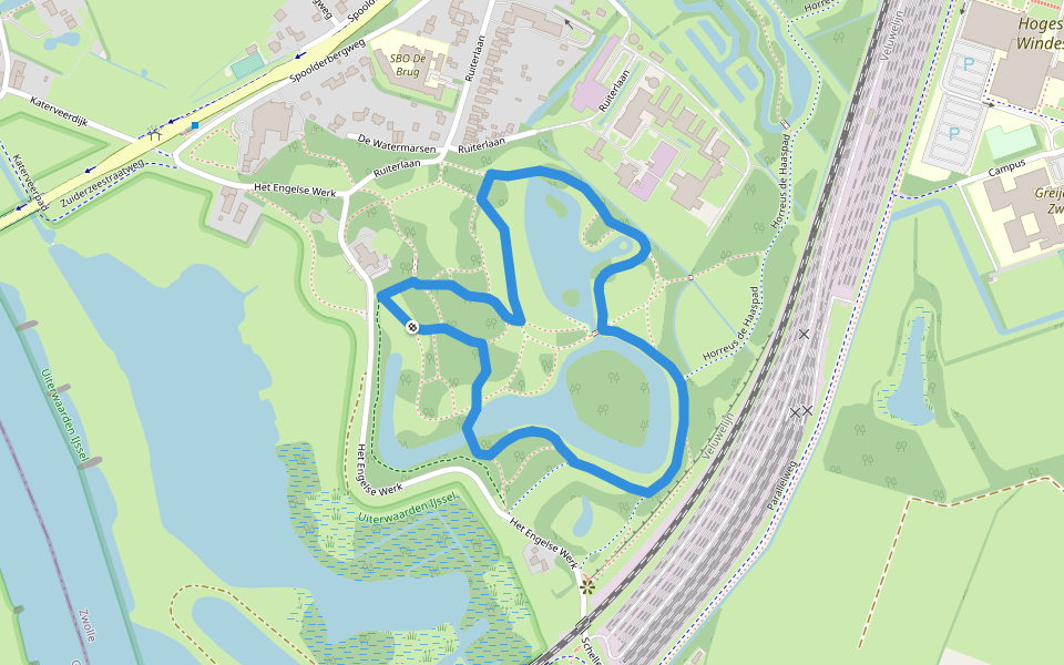 WNW IJsseldelta - Engelse Werk -rode route