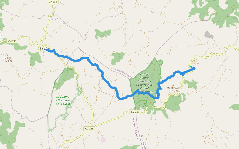 [GR 10] De Valencia a Lisboa (Etapa 05) walking route map in Altura