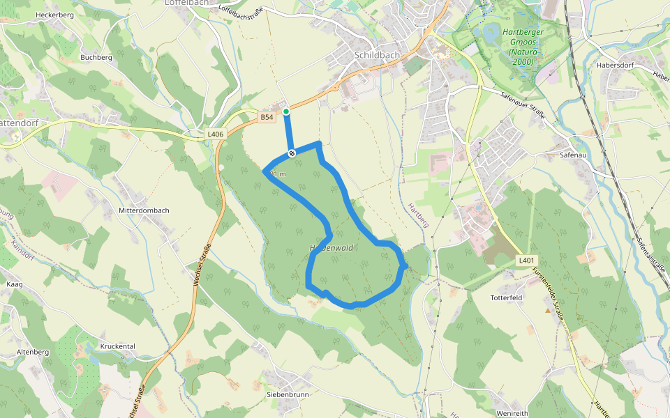 Herrschaftsweg (W3) walking route map in Hartberg