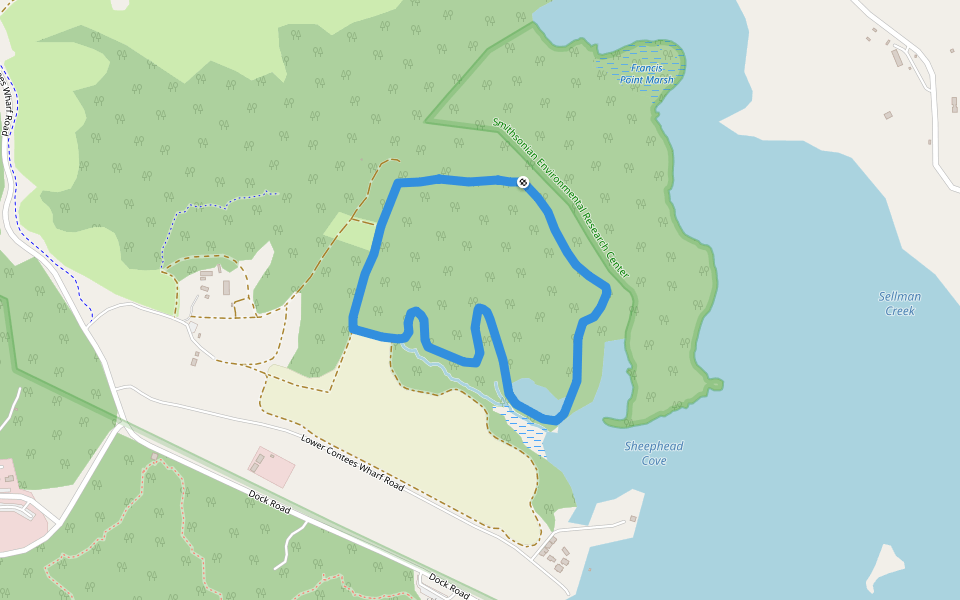 Squirrel Neck Loop walking route map in Edgewater