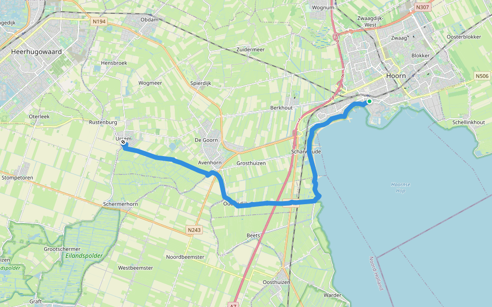 Westfriese Omringdijk - 1 walking route map in Hoorn