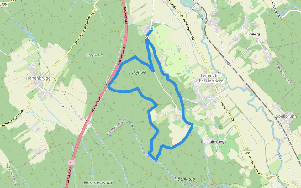Ausdauer Waldlauf walking route map in Bad Waltersdorf