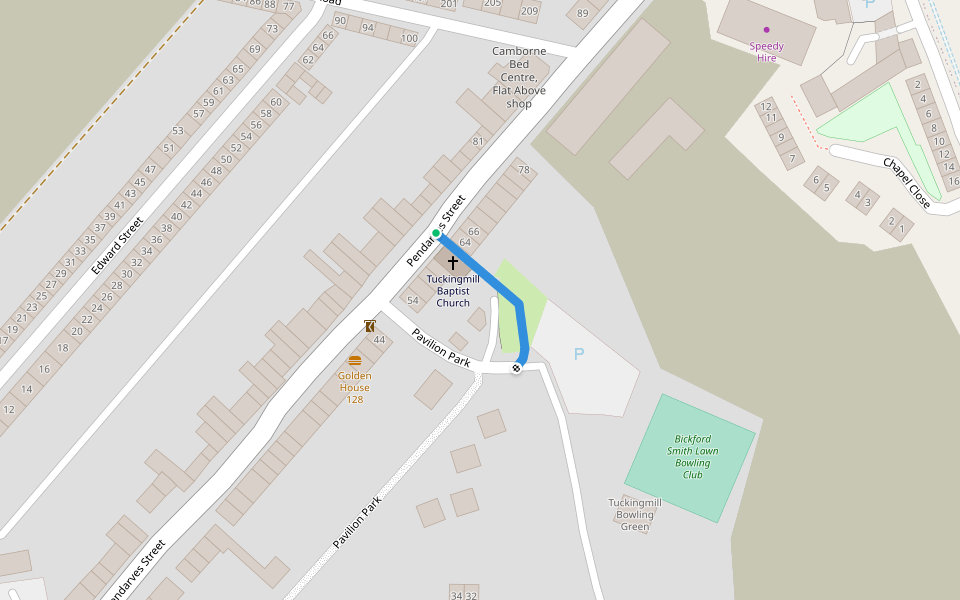 Camborne FP 76 walking route map in Camborne