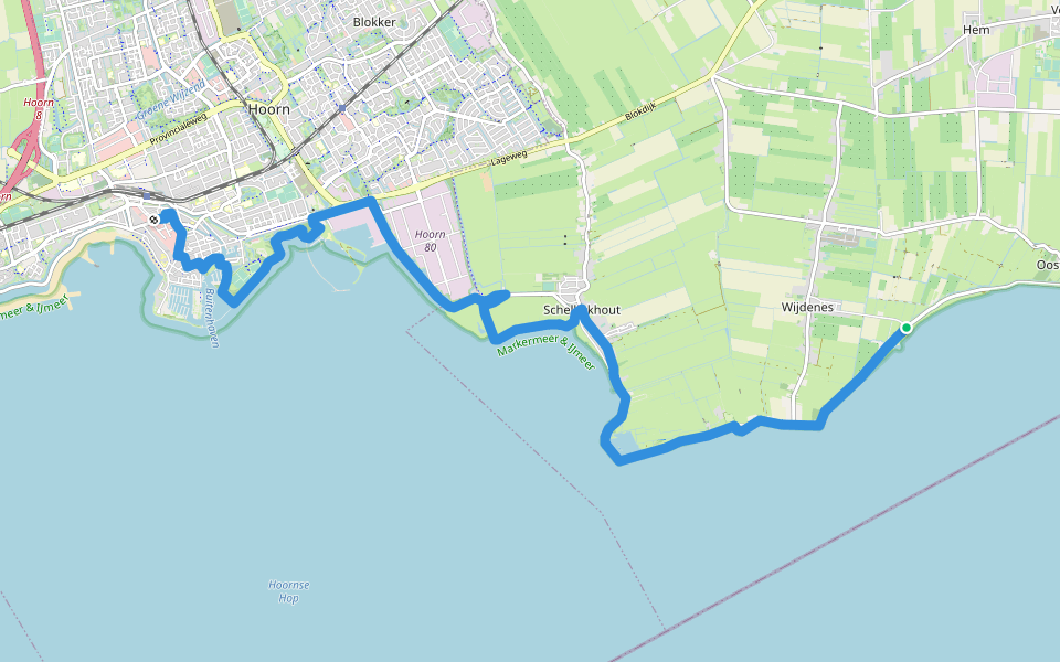 Westfriese Omringdijk - 8 walking route map in Wijdenes