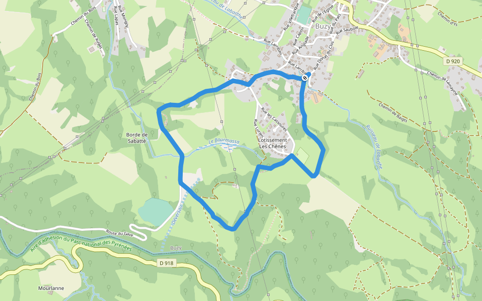 Les chênes walking route map in Buzy