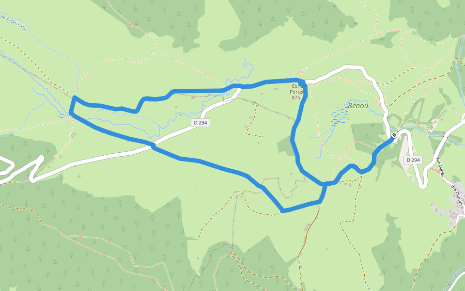 Le Turon de Técouère walking route map in Bilhères