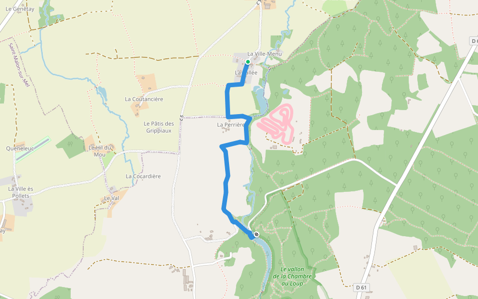 Saint-Gonlay Balade Buissonnière walking route map in Saint-Gonlay