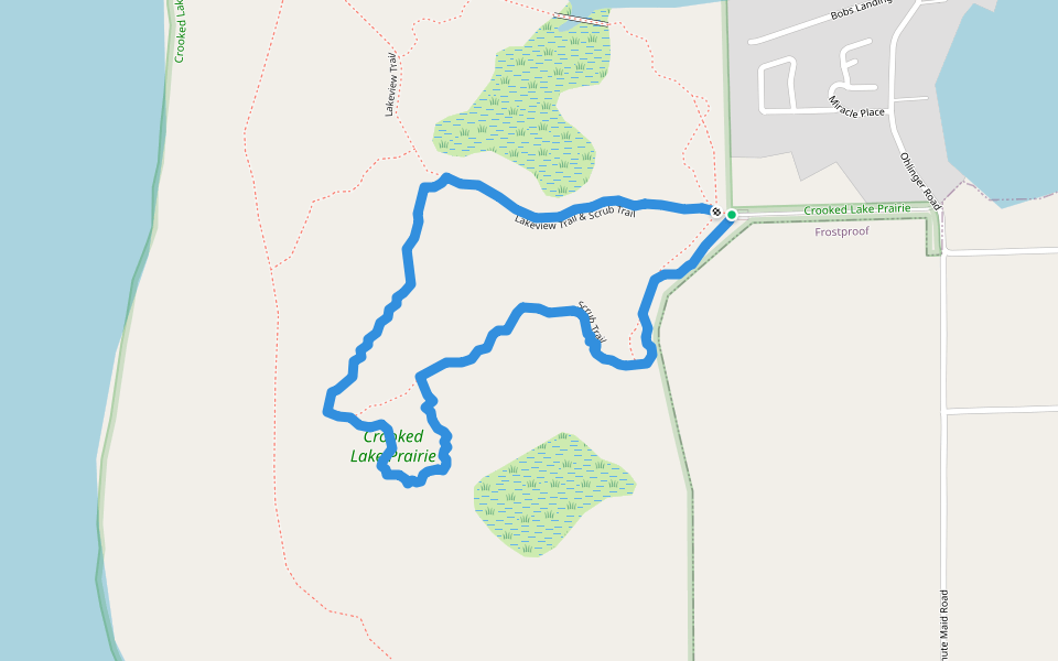 Scrub Trail walking route map in Babson Park