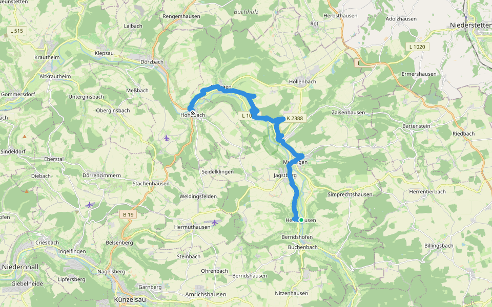 Kulturwanderweg Jagst - Etappe 7 walking route map in Mulfingen