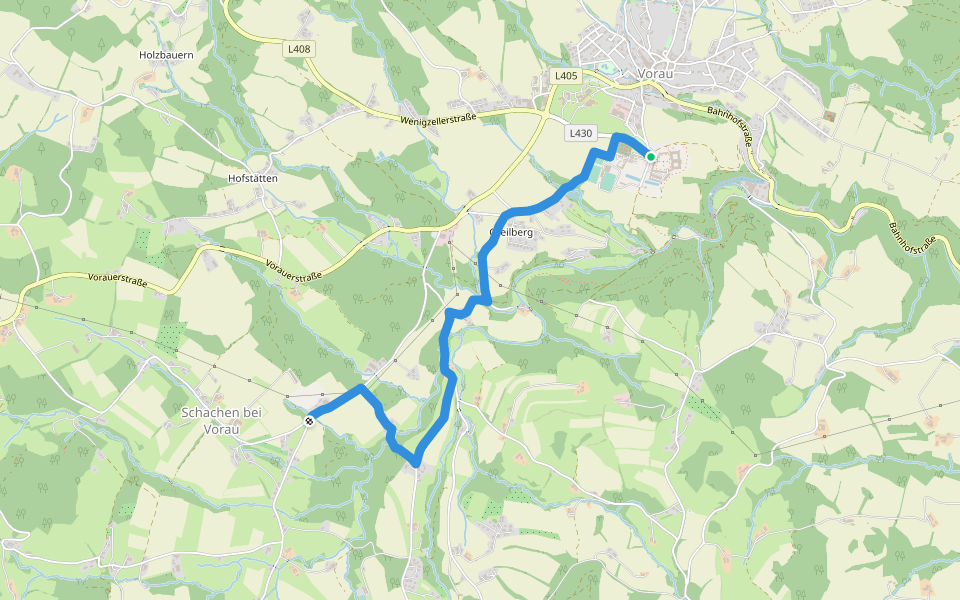 Strassbauerwirtweg walking route map in Vorau