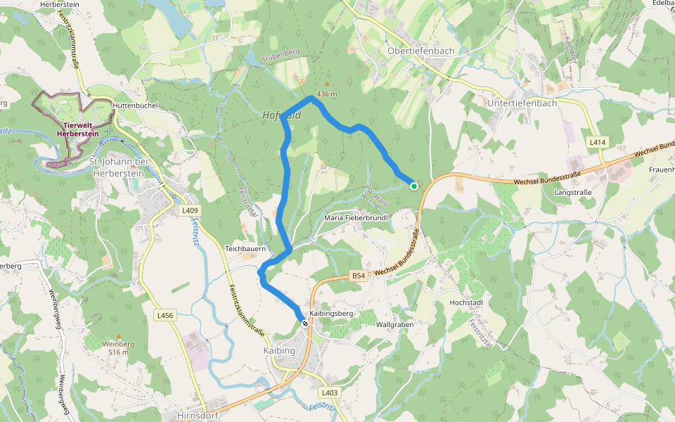 Wanderweg 8 walking route map in Kaibing