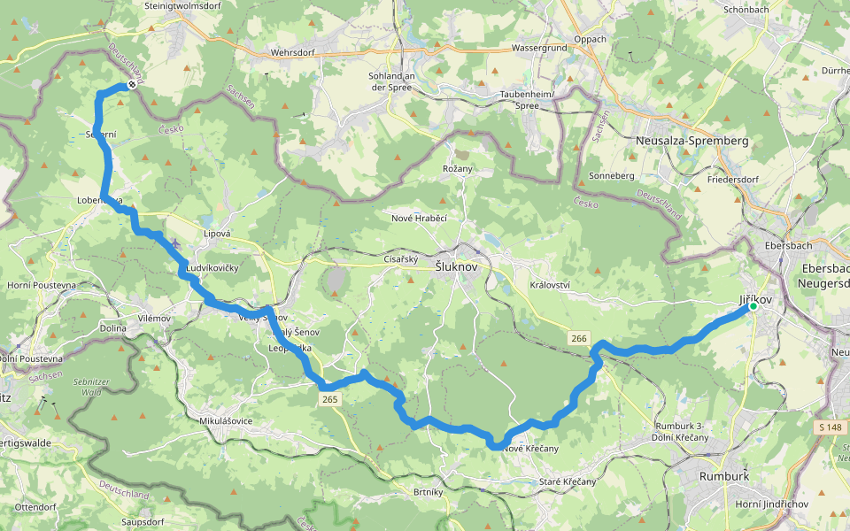 [Z] Jiříkov - Severní, Jiříkovská stezka walking route map in Jiříkov