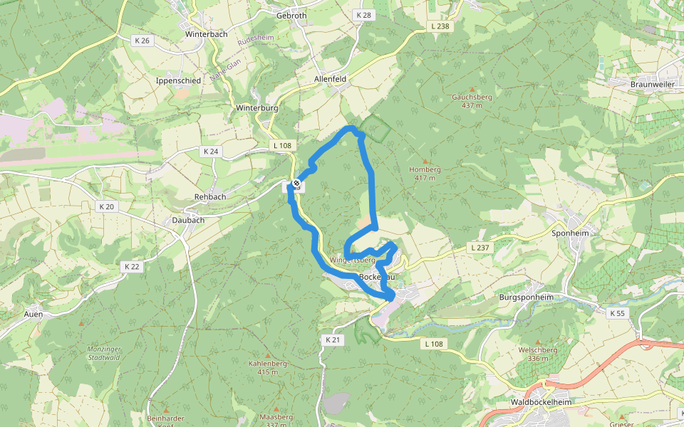 DVV Durch die Bockenauer Schweiz walking route map in Bockenau