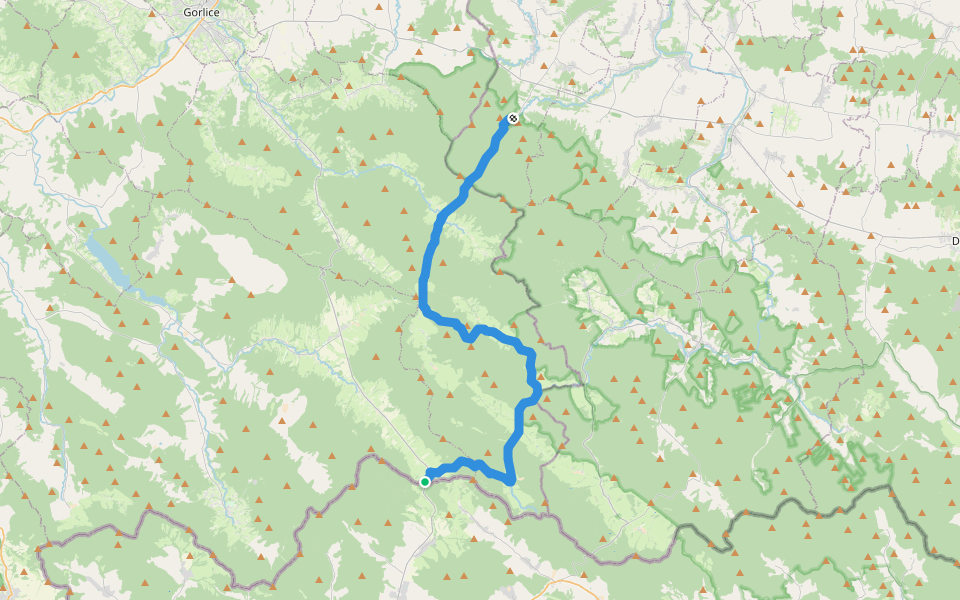 Folusz - Bartne - Radocyna - Konieczna walking route map in Konieczna