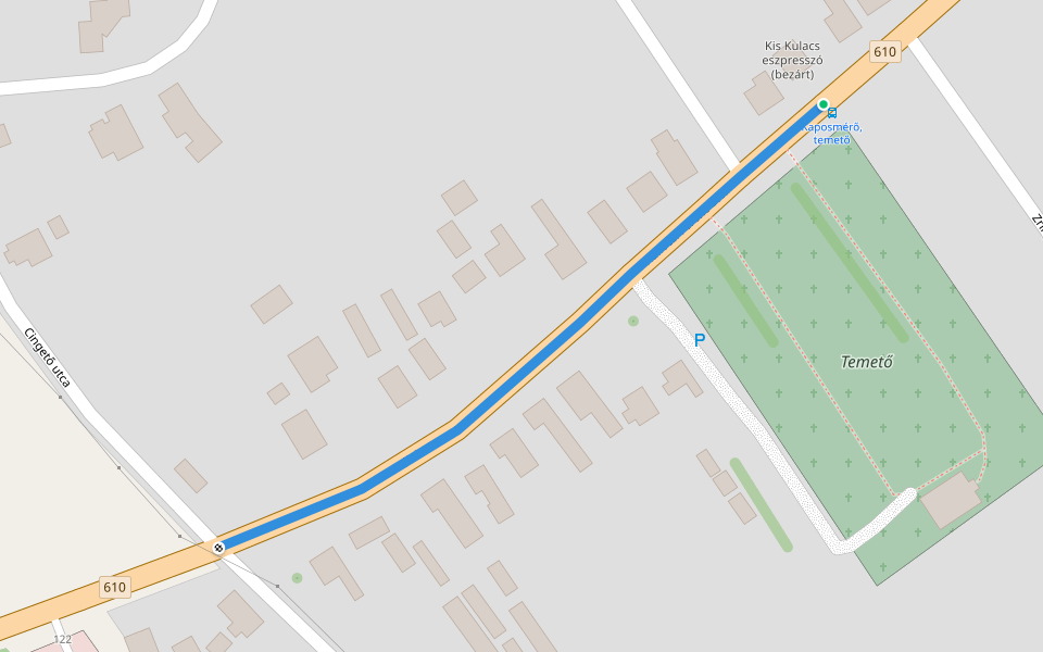 K♟ (Kaposmérő) walking route map in Kaposmérő