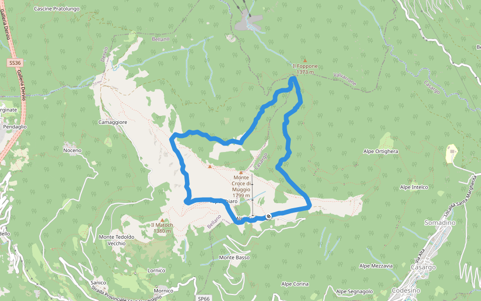 Anello del Monte Muggio walking route map in Giumello