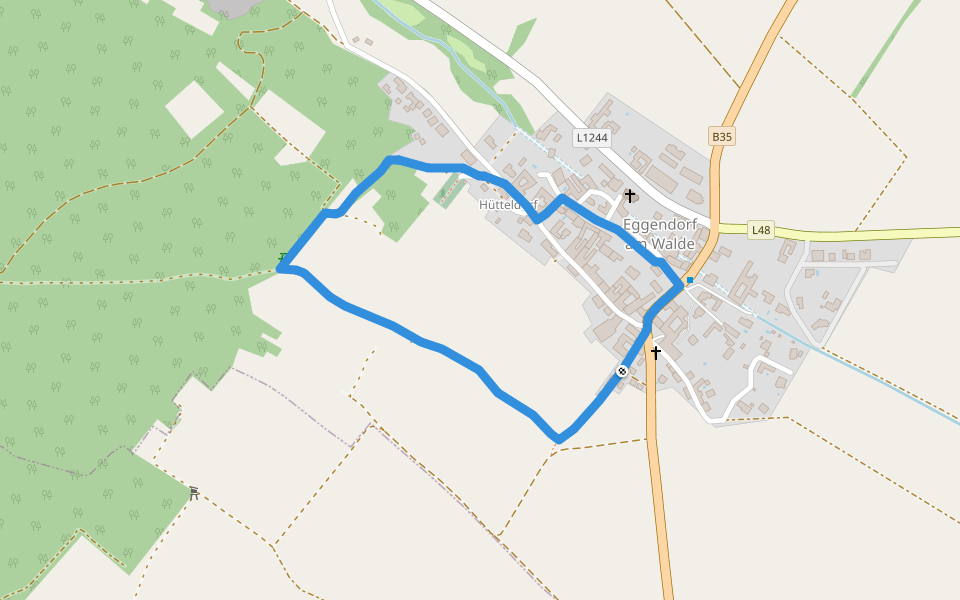 Franz-Böhacker-Weg walking route map in Eggendorf am Walde
