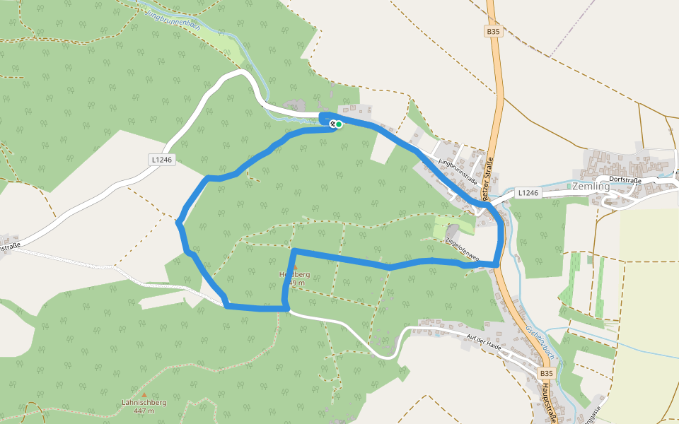 Heidweg walking route map in Zemling