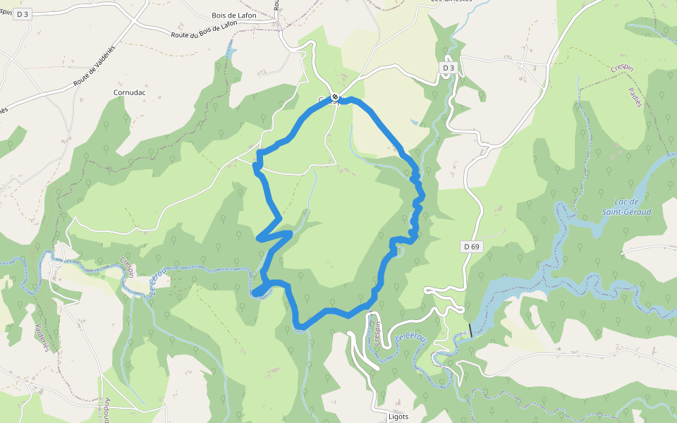 Sentier de l’Andouquette walking route map in Crespin
