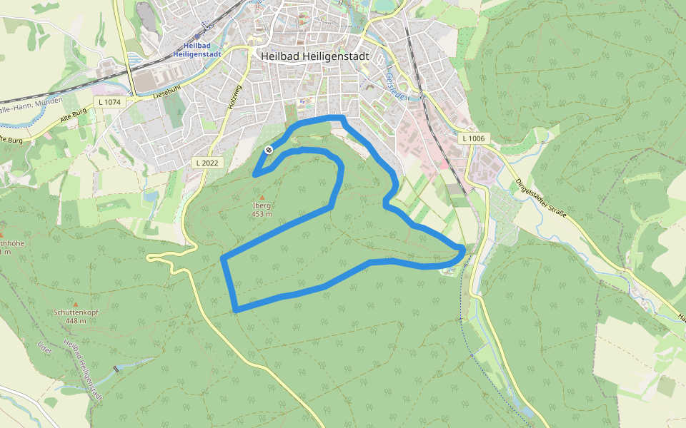 Ibergrunde Walking walking route map in Heilbad Heiligenstadt