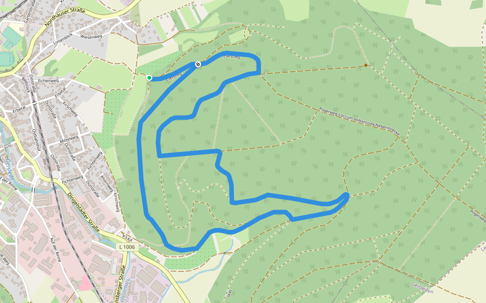 Dünrunde Walking walking route map in Heilbad Heiligenstadt