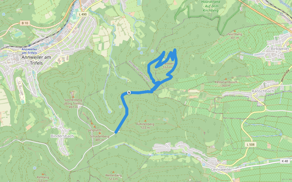 PWV 15 walking route map in Leinsweiler