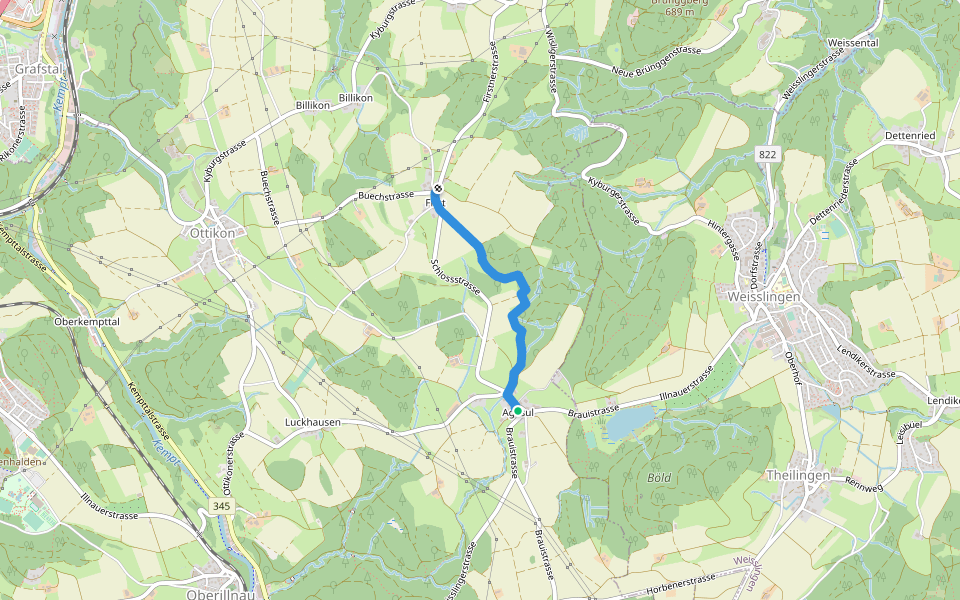 Agasul - First walking route map in Illnau-Effretikon