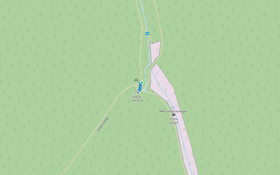 PΩ (Kőlyuk-barlang) walking route map in Mánfa