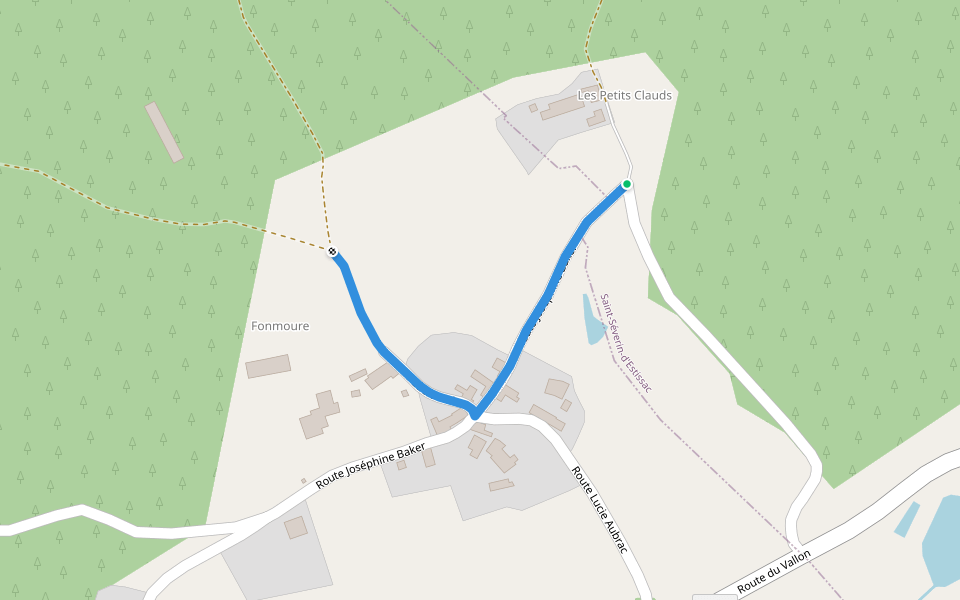 Liaison walking route map in Saint-Séverin-d'Estissac