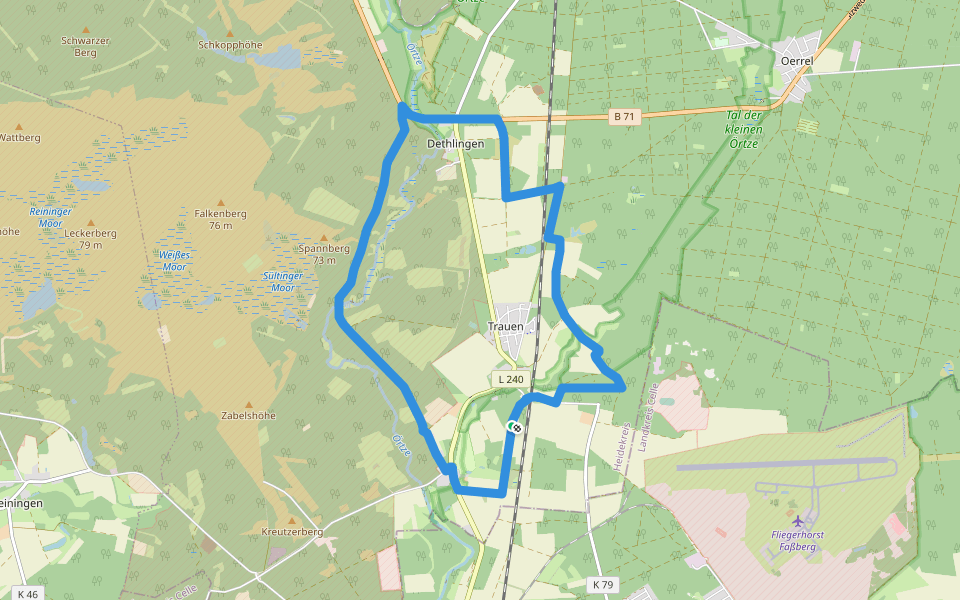 Kartoffelweg walking route map in Munster