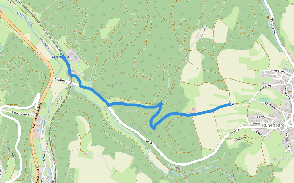 Sommerau - Riemetboden walking route map in Rümlingen