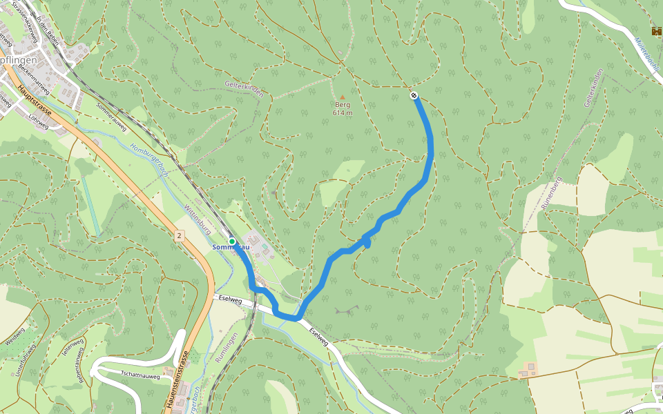 Sommerau - Gelterkinden Berg walking route map in Rümlingen