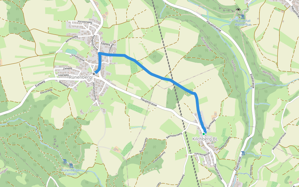 Zeglingen - Kilchberg walking route map in Kilchberg