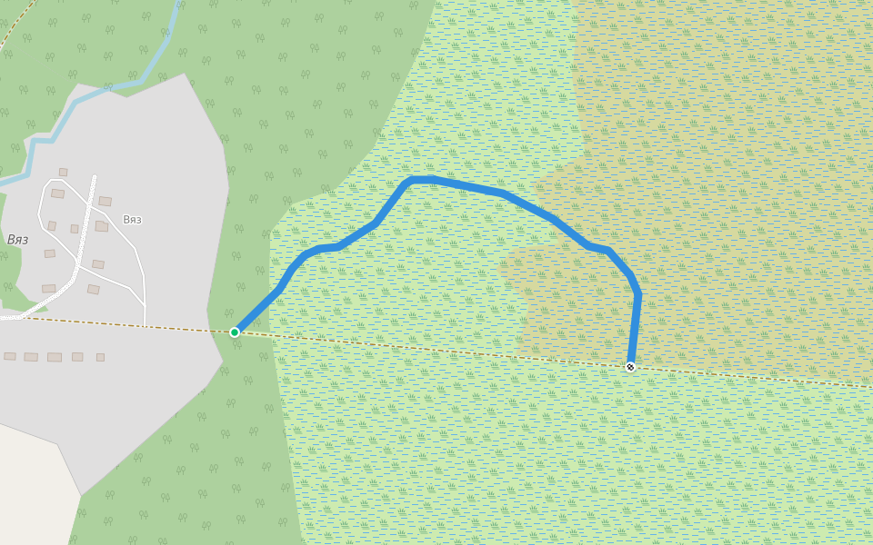 Вишёнское болото walking route map in Vyaz (Ostankinskii S/S)