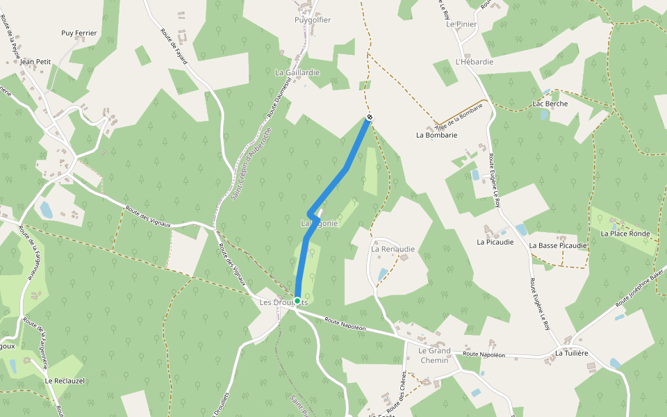 Liaison Saint-Pierre-de-Chiniac - Saint-Crépin-d'Auberoche walking route map in Saint-Pierre-de-Chignac